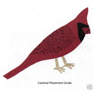 Cardinal Bird applique for quilt top block kit  