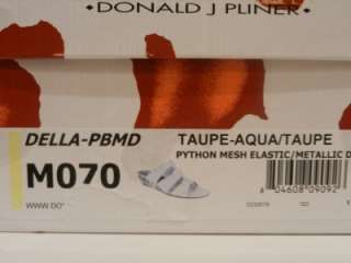New Donald J. Pliner Della US 7 Taupe Aqua Python Mesh Sandals Shoes 