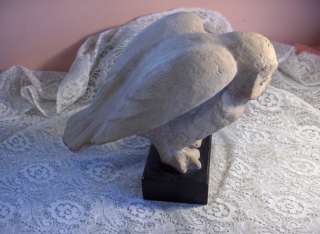 Vintage Folded Wing Owl Clay Sculpture Austin Products Inc. Sign Klara 