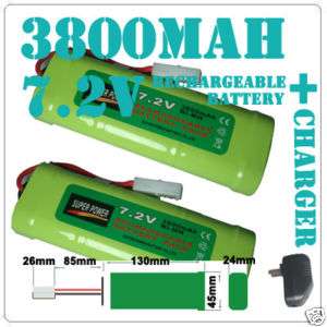 2x 7.2V 3800mAh Battery + Charger Car Tamiya Plug  