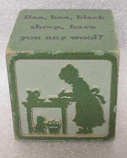  1900s Nursery Rhyme Wooden Block, Baa, Baa, Black Sheep, 2 Dimensional