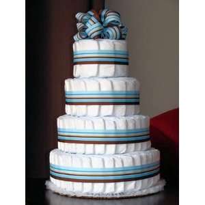    Just Diapers 4 Tier Baby Diaper Cake Baby Shower Gift Baby
