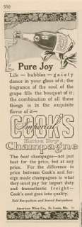 1913 Cooks champagne American Wine Co. St. Louis AD  