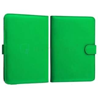 For B&N Nook Color Green Premium PU Leather Carrying Folio Book Case 
