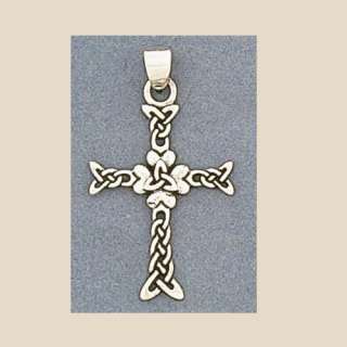 Sterling Silver Celtic Triquetra Heart Cross Pendant  