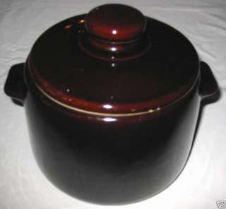 Bowl 7 Stoneware Pottery West Bend Brown Pot w Lid  