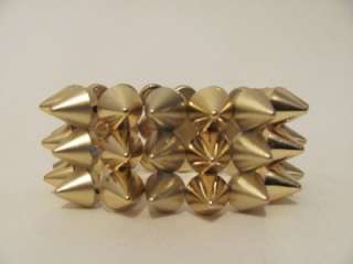   Basketball Wives Inspired Spike Stretch Bracelet Cuff Gold Tone  