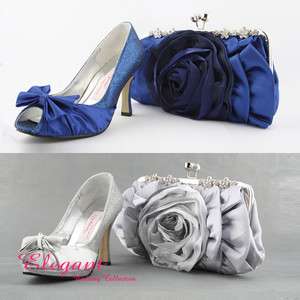 EP21004 matching tailored Bridal Wedding Party Shoes & Handbag set 