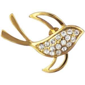   : Gold Tone Clear Rhinestone Bird Animal Pin Brooch: Pugster: Jewelry