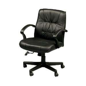   Black Leather MidBack Executive Chair Black Leather