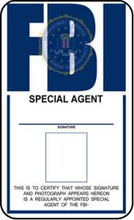 FBI ID template FBI Identification Card X Files prop  