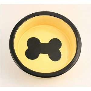 Luxury Ceramic Dog Bowls LG Yellow Bone: Kitchen & Dining