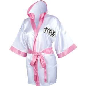  TITLE Boxing 3/4 Length Stock Satin Robe Sports 