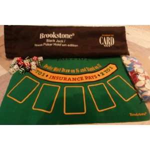  BROOKSTONE Black Jack/Texas Hold em Magnetic Card Set 