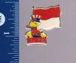 MONACO FLAG Coca Cola 1984 Summer Olympics LAPEL PIN  