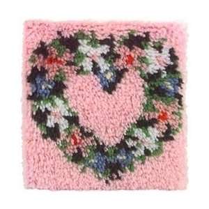    Heart Wreath   Natural Latch Hook Kit Arts, Crafts & Sewing