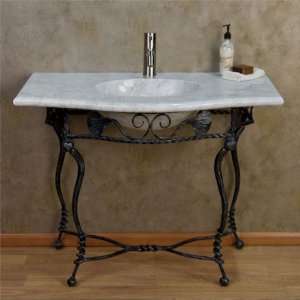  Vine Console Sink & Carved Recessed Polished Marble Bowl 