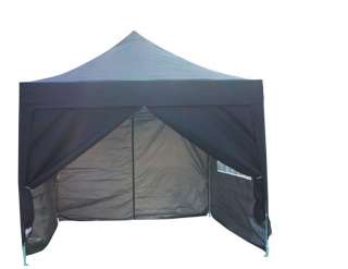 Peaktop 10x10 EZ Pop Up Canopy Gazebo Party Tent Black Waterproof 