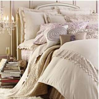 Court of Versailles Campagne Queen IVORY Duvet Cover Lace Solid Cream 