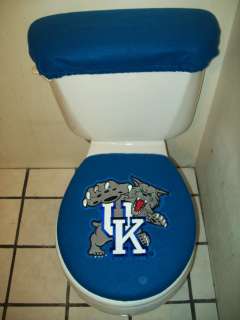 KENTUCKY WILD CATS PATCH ON BLUE TOILET SEAT COVER SET  