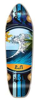 NEW WAVE Natural Graphic Deck Longboard Mini Cruiser  