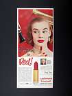 Cashmere Bouquet Rhythm in Red Lipstick lips 1955 print Ad 