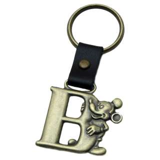 Mickey Mouse Letter B Brass Keychain Disney Keyring New  