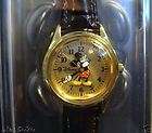 NEW Mickey Mouse Womens Watch   Gold & Brown Leather