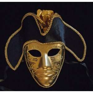  Venetian Mask Masquerade Gold Face Pirate Hat Fancy Mardi 