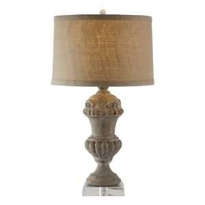   Medium Carved Wood Urn French Country Table Lamp