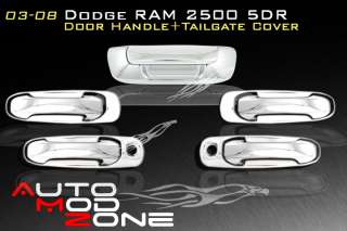 03 08 Dodge RAM Chrome 5DR Door Handle+Tailgate Cover  