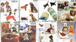 Kwik Sew Pet Sewing Pattern Dog Clothes Cat Toys Accessories Size XS S 