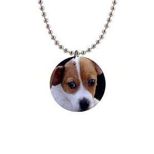    Jack Russell Puppy Dog 3 Button Necklace B0703 