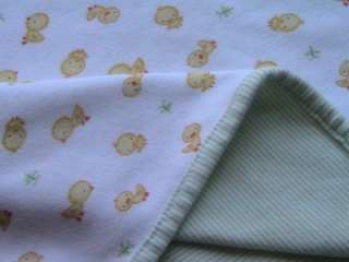 Carters Just One Year Yellow Duck/Stripe Baby Blanket  