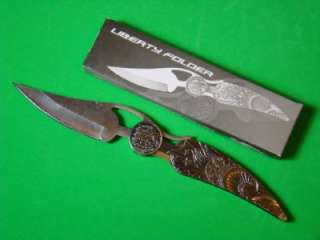 Liberty Torch All Metal Eagle Folder Pocket Knife 210730BX MJB 