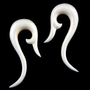 PAIR OF Bone Fish HOOK Ear Plugs Gauges (PICK SIZE)  