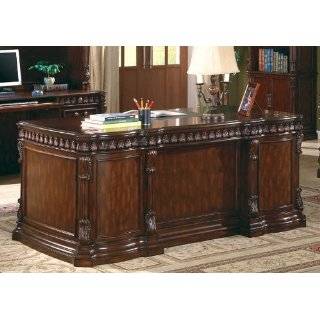Home Office Executive Desk in Rich Brown Finish
