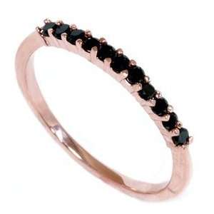    Rose Gold .30CT Black Diamond Wedding Anniversary Ring: Jewelry