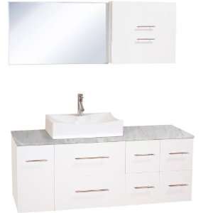  Christo 54 Bathroom Vanity Set   White with White Carrera 