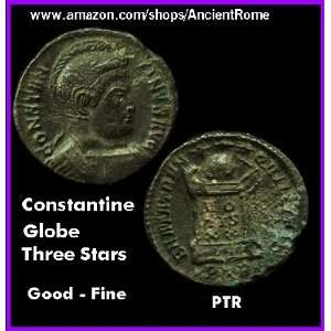  Ancient Roman Coin. Constantine The Great. ALTAR. GLOBE 