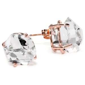  Katie Diamond Uma Rose Gold Herkimer Diamond Earrings 