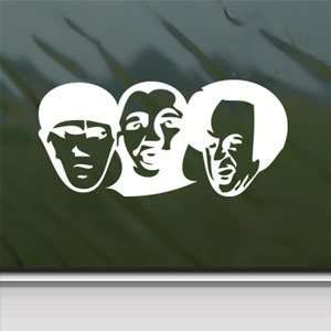  Three Stooges Larry Mo Curly Heads White Sticker Laptop Vinyl White 