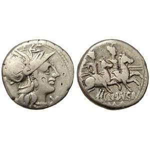  Roman Republic, Cn. Lucretius Trio, 136 B.C.; Silver 