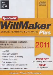   Plus 2011   Nolo WILL MAKER & Estate Planning Software NEW Box  