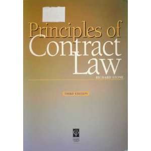  Principles Of Contract Law Richard Stone Books
