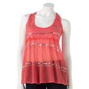About A Girl Bead and Sequin Babydoll Tank