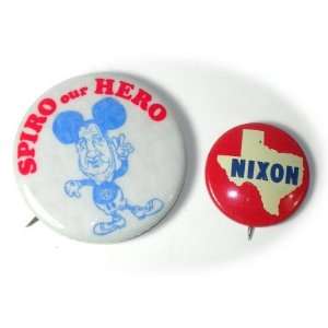 Vintage Original 1968 Nixon / Agnew Presidential Campaign Pinback 