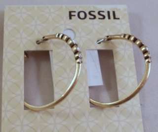 FOSSIL Brand Jewelry Glitz Goldtone Hoop Earrings NWT  