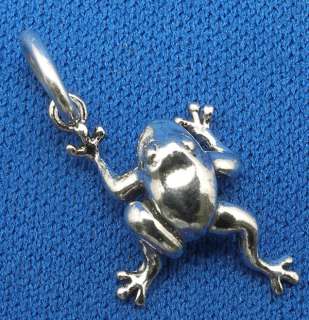 Sterling Silver Frog Charm, bracelet, necklace pendant  