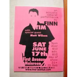 Tim Finn Handbill Poster Split Enz Crowded House